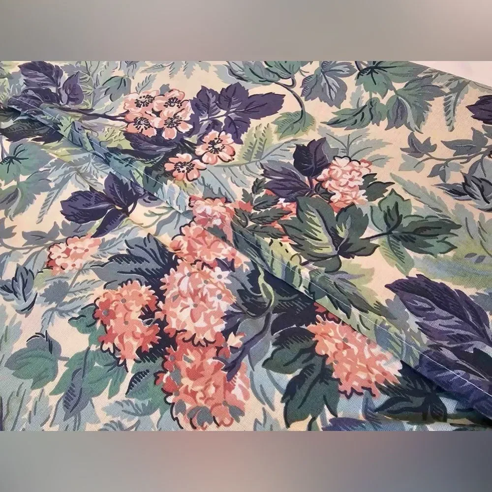 Vintage Laura Ashley Pillow Shams (2) Ashbourne Pink Hydrangea Green 1980s